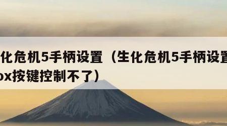 生化危机5手柄设置（生化危机5手柄设置xbox按键控制不了）