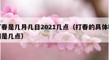 打春是几月几日2021几点（打春的具体时间是几点）