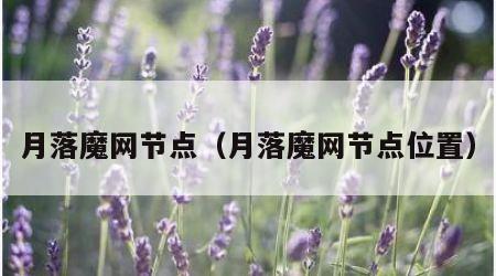 月落魔网节点（月落魔网节点位置）